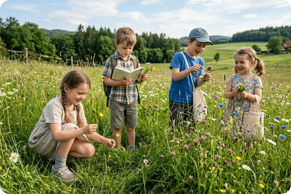 Kinder Pflanzen entdecken Naturpädagogik