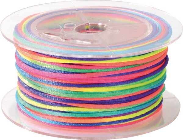 Satinkordel regenbogenfarbig 25 m