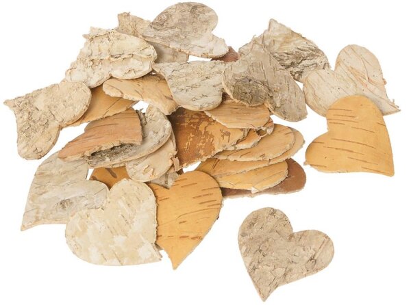 Naturholzscheiben Rinde Herz 30er