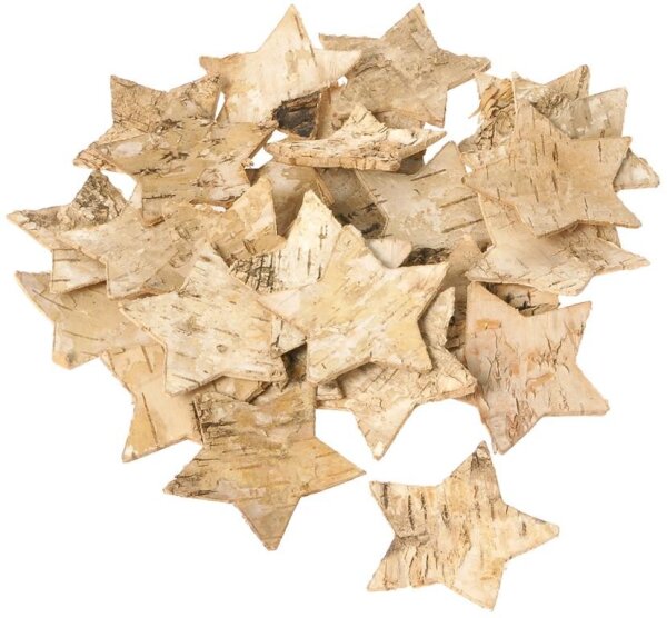 Naturholzscheiben Rinde Stern, 30er