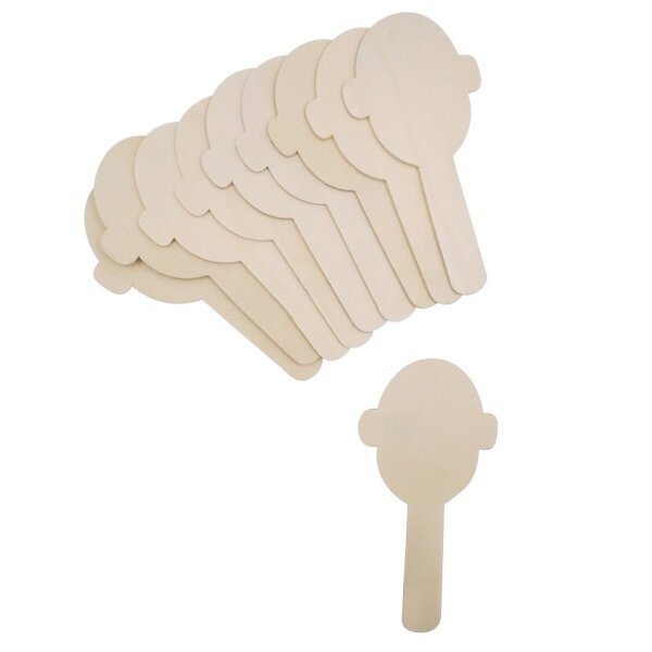 Gesichter Holzbastelst&auml;bchen 10er Set