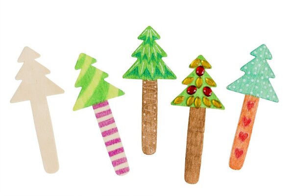 Weihnachtsbaum Holzbastelst&auml;bchen 10er Set