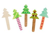 Weihnachtsbaum Holzbastelst&auml;bchen 10er Set