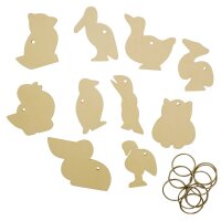 Vogel Holzschl&uuml;sselanh&auml;nger 10er Set
