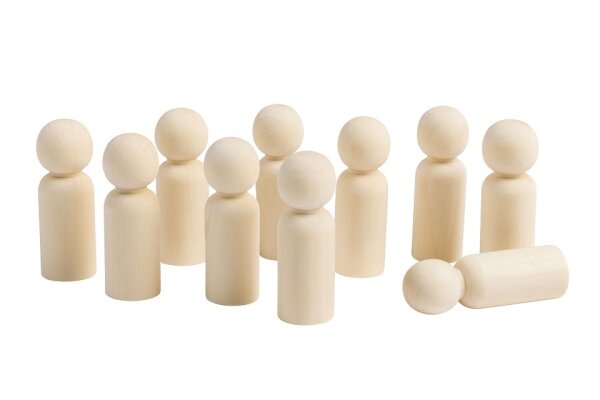Menschen und Tiere aus Holz 10er Set medium