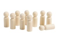 Menschen und Tiere aus Holz 10er Set medium