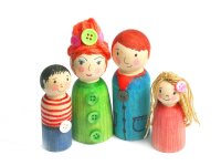 Menschenfamilie aus Holz 8er Set