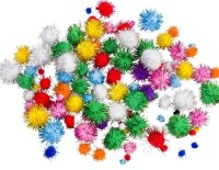 Glitter Pom Poms 100er Set