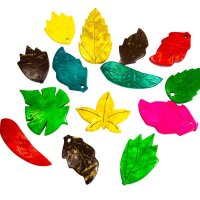 Bl&auml;tter aus Kokosnussschalen bunt 150g