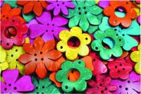 Blumen aus Kokosnussschalen bunt 150g