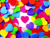 Bunte Filz-Herzen 100er Set