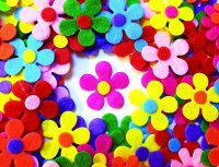 Bunte Filz-Blumen 100er Set