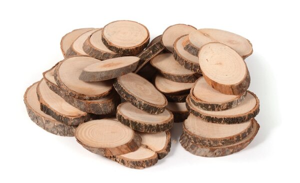 Naturholzscheiben oval 30er Set