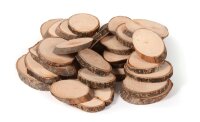 Naturholzscheiben oval 30er Set