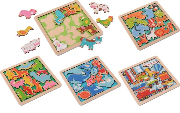 Holzpuzzles 5er Set
