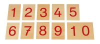 Montessori Satz Ziffern 1-10 auf Holzbrettchen
