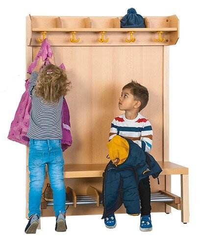 Komplettgarderobe offene Ablage mit St&uuml;tze mit Pan