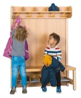 Komplettgarderobe offene Ablage mit St&uuml;tze mit Pan
