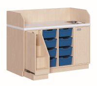 Wickelkommode mit ausziehbarer Treppe links, 8 ho
