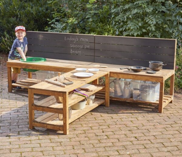 Outdoor Gruppen-Arbeitstisch T-Form