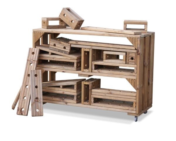 Outdoor-Baublocks, 25 St&uuml;ck mit Wagen