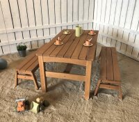 Outdoor Tisch f&uuml;r Kinder mit B&auml;nke