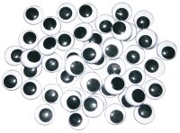 Wackelaugen rund, 100er Pack