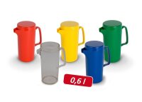 Kanne mit Deckel 0,6l PC- versch. Farben