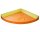 Kuschelecke Viertelkreis  Kunstleder orange - gr&uuml;n