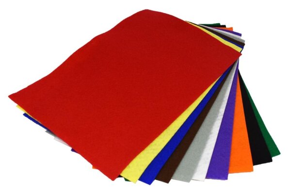 Bastelfilz selbstklebend, 10 Farben