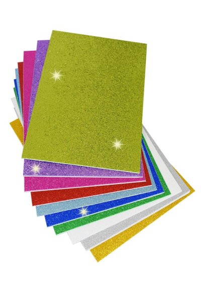 Moosgummi Glitzer A4, 21x30cm, 40er