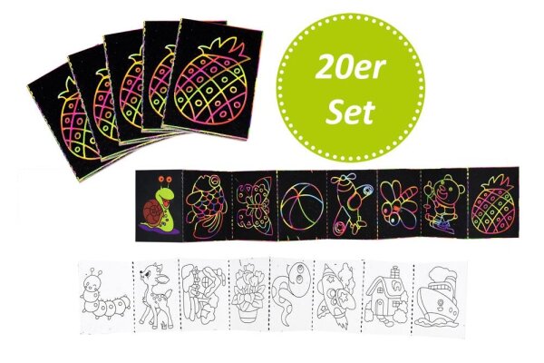 Kratzpapier Leporello, Mini, 20er Set (ausverkauft