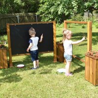 Outdoor Maltafel + Kreidetafel + 3 Pflanzk&auml;sten
