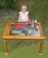 Outdoor Tisch, transparent, bemalbare Tischplatte