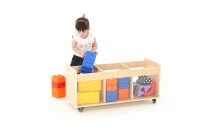 Rollwagen mit Fenster mit Kind