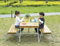 Outdoor-Bank, 2er Set 150 cm, stapelbar, 2er Set