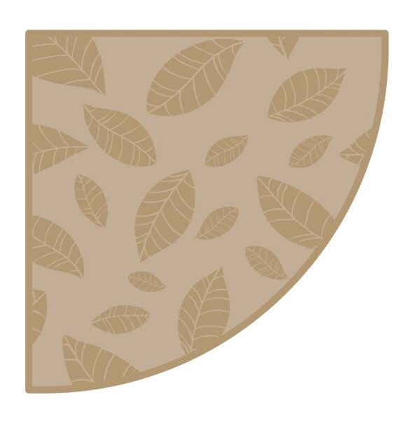 Viertelkreis Teppich Bl&auml;tter 200 cm