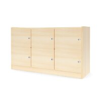 Regalschrank 69, mit 6 T&uuml;ren, natur