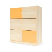 Regalschrank 99, mit 6 T&uuml;ren, natur