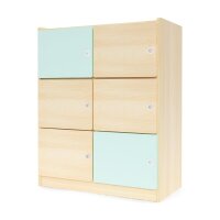 Regalschrank 99, mit 6 T&uuml;ren, natur