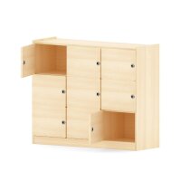Regalschrank 99, mit 9 T&uuml;ren, natur