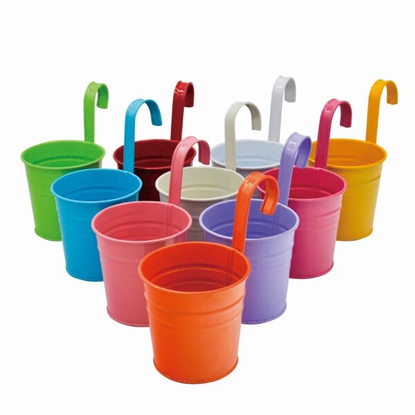 H&auml;ngende Blument&ouml;pfe bunt - 10er Set