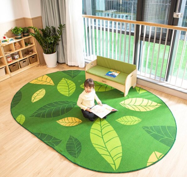 Spielteppich Bl&auml;tter 300 x 200 cm oval