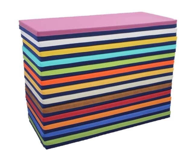 Liegepolster 120 x 60 x 8 cm, Jeans-Kunstleder