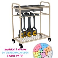 Kreativregal fahrbar mit 4 Riesen-Farbrollern