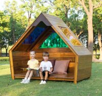 Outdoor Wanderh&uuml;tte mit Farbfenstern