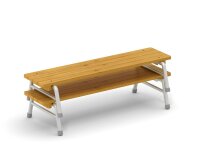 Outdoor-Sitzgruppe, 3-tlg.,Tisch + 2 B&auml;nke 150 cm