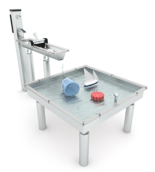 Matschtisch B mit Pumpe aus Edelstahl