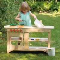 Spielk&uuml;che Outdoor mit Kind und SP&uuml;lsch&uuml;ssel