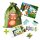 WS25: Beutel gr&uuml;n + Holzpuzzle Tiere